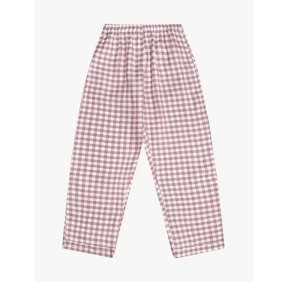 Piglet In Bed Linen Elderberry Gingham Pajama Trouser Pants Size Large Women New - Picture 1 of 9